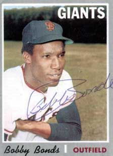 Bobby Bonds Autograph on a 1970 Topps (#425)