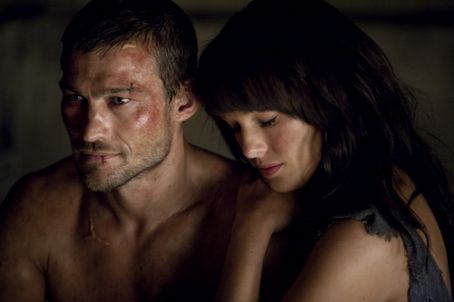  Whitfield as Spartacus and Erin Cummings as Sura in Spartacus Blood 