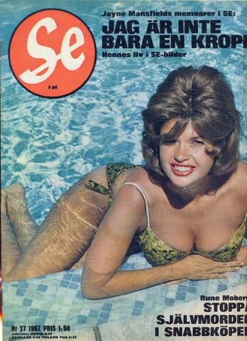 Jayne Mansfield Se 1967 Jayne Mansfield Se Magazine Sweden 1967 