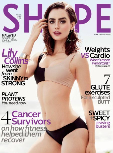 Lily Collins, Shape Magazine October 2017 Cover Photo - Malaysia