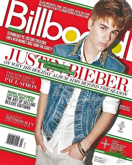 Justin Bieber Billboard Magazine Cover United States 5 November 2011 