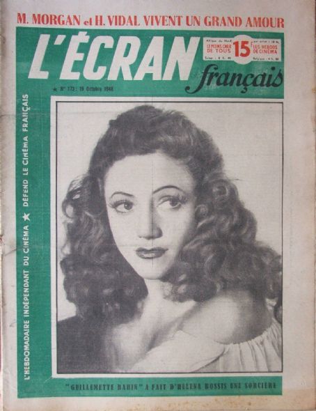 Héléna Bossis, L'Ecran Francais Magazine 19 October 1948 Cover Photo ...