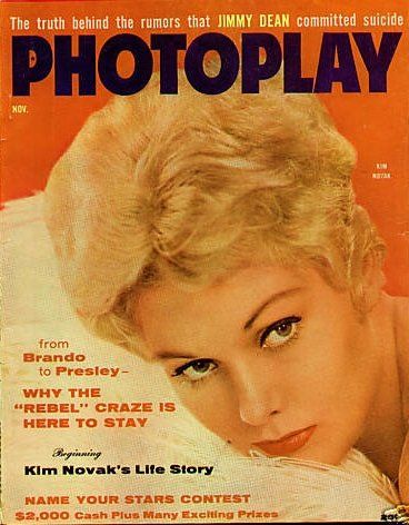 Kim Novak, Photoplay Magazine November 1956 Cover Photo - United States