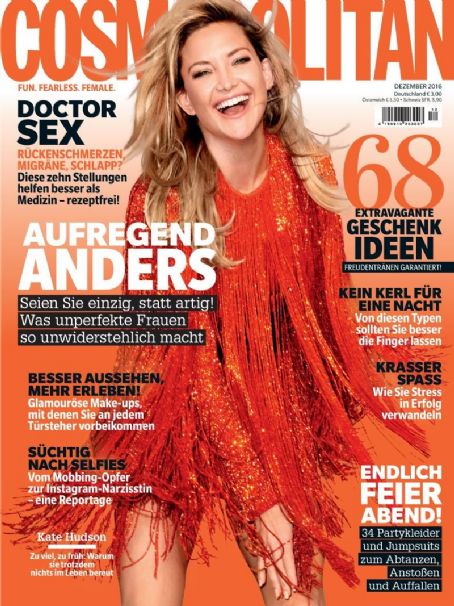 Kate Hudson, Cosmopolitan Magazine December 2016 Cover Photo - Germany