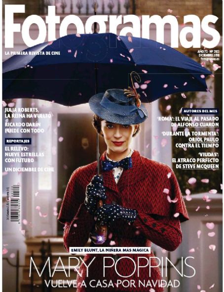 Emily Blunt Mary Poppins Returns Fotogramas Magazine December 2018 Cover Photo Spain