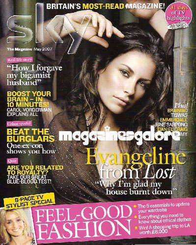 Evangeline Lilly, Sky Magazine May 2007 Cover Photo - United Kingdom