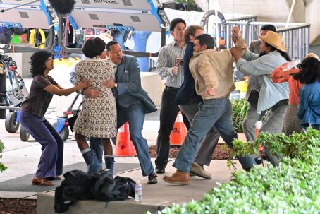 Regina King – With Terrance Howard on the set of ‘Shirley’ in Los Angeles