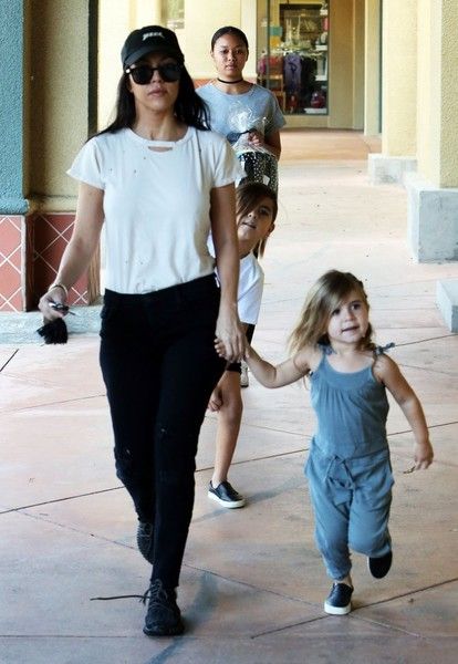 Kourtney Kardashian: out and about with her kids Penelope and Mason Disick in Westlake