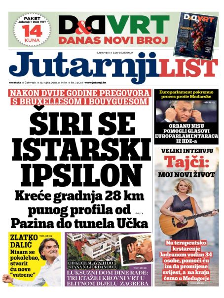 Tajci, Jutarnji List Magazine 13 September 2018 Cover Photo - Croatia