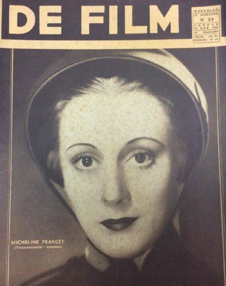 Micheline Francey, De Film (Belgian Magazine) Magazine 12 November 1939 ...