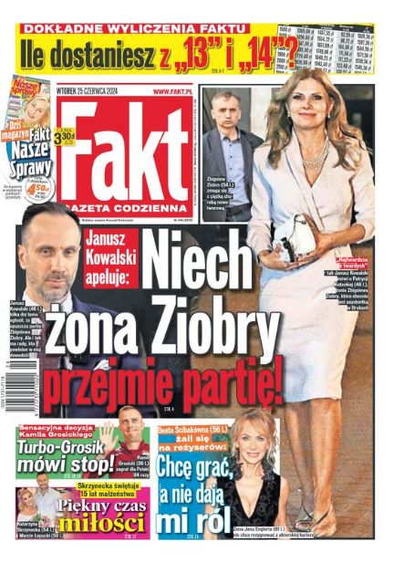 Beata Scibakówna, Zbigniew Ziobro, Fakt Magazine 25 June 2024 Cover ...