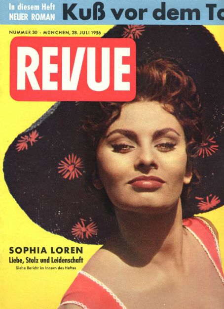 Sophia Loren, Revue Magazine 28 July 1956 Cover Photo - Germany