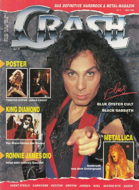 Ronnie James Dio, Crash Magazine May 1986 Cover Photo - Germany