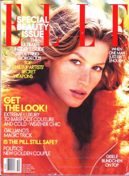 Cindy Crawford, Elle Magazine October 2002 Cover Photo - United States