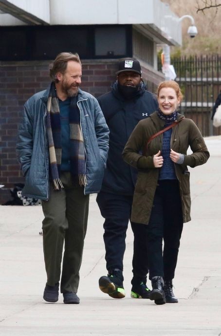 Jessica Chastain – With Peter Sarsgaard on set of ‘Untitled Film Project’ in New York
