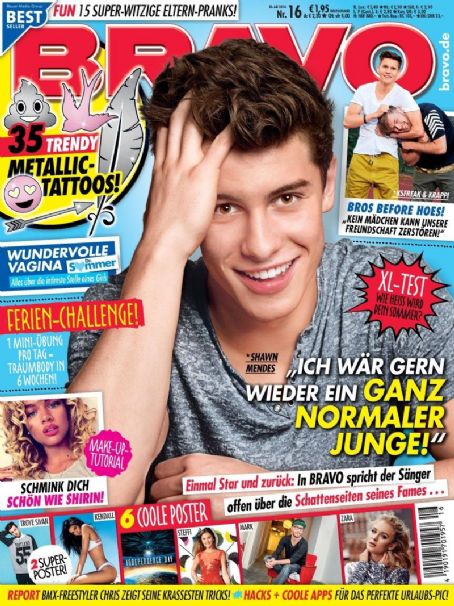 Shawn Mendes, Bravo Magazine 20 July 2016 Cover Photo - Germany