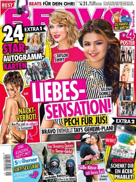 Taylor Swift, Selena Gomez, Bravo Magazine 14 May 2014 Cover Photo 