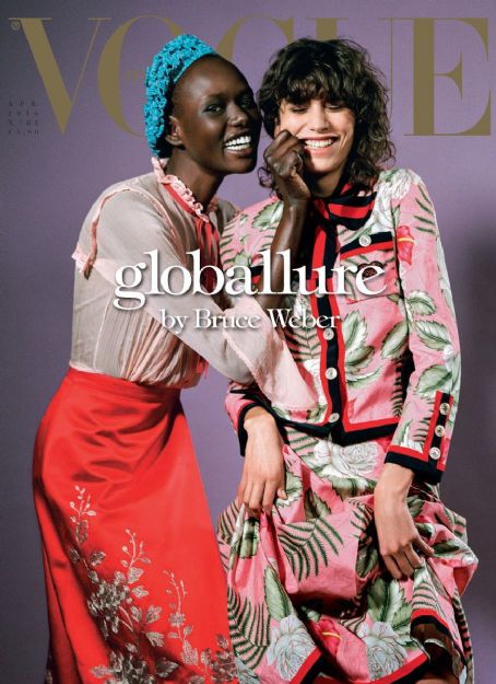 Ajak Deng, Mica Argañaraz, Vogue Magazine April 2016 Cover Photo - Italy