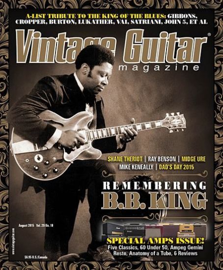 B.B. King, Vintage Guitar Magazine August 2015 Cover Photo - United States