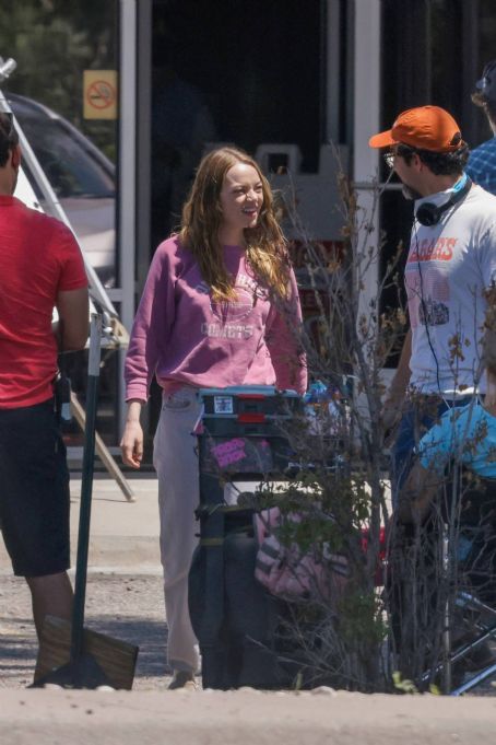 Emma Stone – is spotted on the set of The Curse in Santa Fe