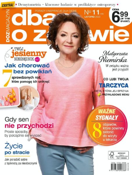 Malgorzata Niemirska Dbam O Zdrowie Magazine November 2023 Cover Photo
