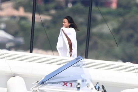 Michelle Rodriguez – Enjoying holidays on a yacht in Porto Cervo