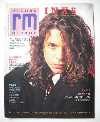 Michael Hutchence - Record Mirror Magazine Cover [United Kingdom] (30 January 1988)