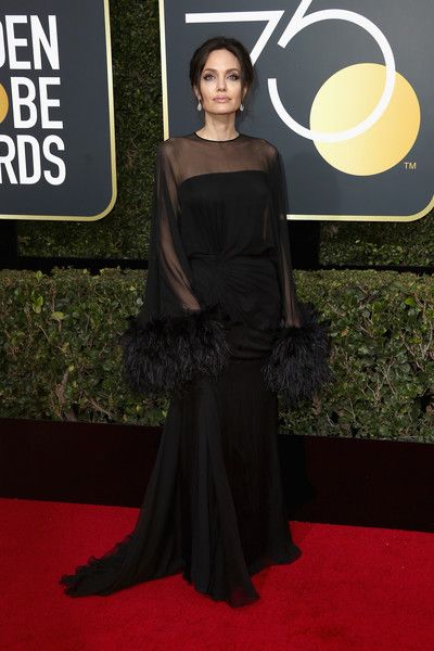 Angelina Jolie  in Versace Dress : 75th Annual Golden Globe Awards