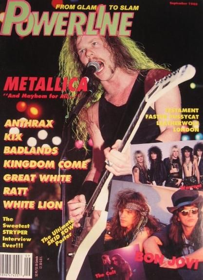 James Hetfield - Powerline Magazine Cover [United States] (September 1989)