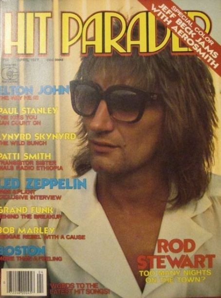 Rod Stewart, Hit Parader Magazine April 1977 Cover Photo - United States