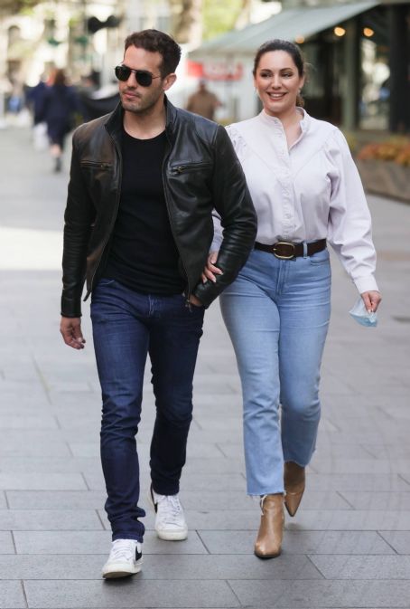 Kelly Brook – with boyfriend Jeremy Parisi at Heart radio in London