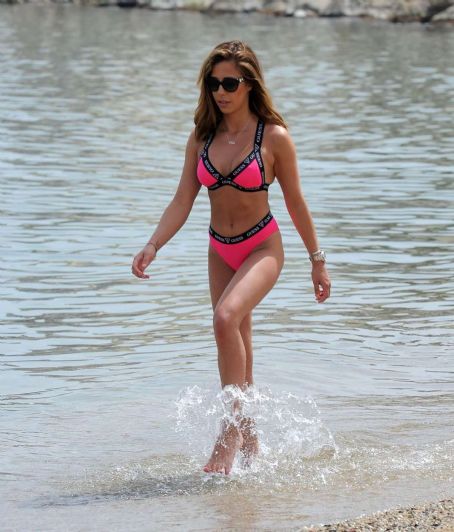Pascal Craymer in Pink Bikini at a beach in Marbella
