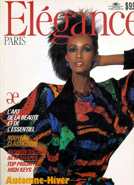 Iman Elegance Magazine July 1986 Cover Photo France 4410