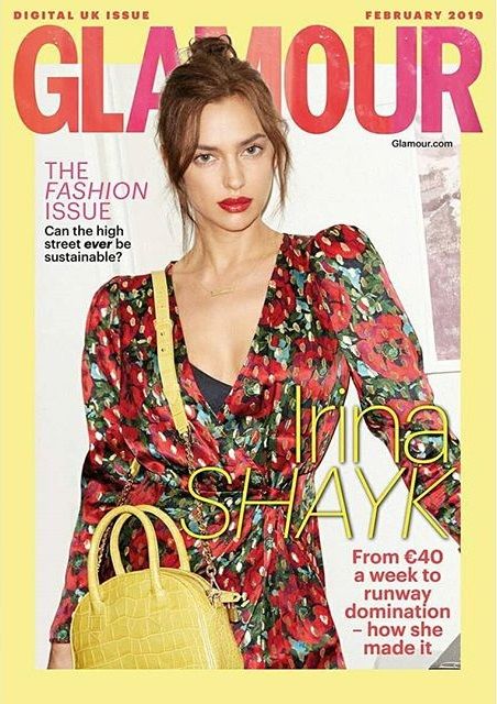 Irina Shayk, Glamour Magazine February 2019 Cover Photo - United Kingdom