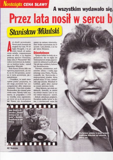 Stanislaw Mikulski Nostalgia Magazine Pictorial [poland] February 2018 Stanislaw Mikulski
