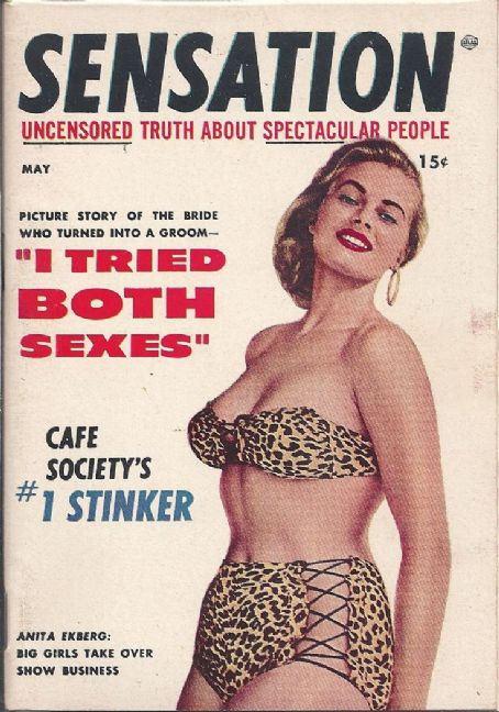 Anita Ekberg - Sensation Uncensored Truth About People Magazine Cover [United States] (May 1954)