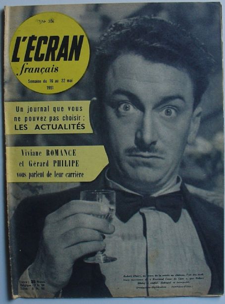 Robert Dhery, L'Ecran Francais Magazine 16 May 1951 Cover Photo - France