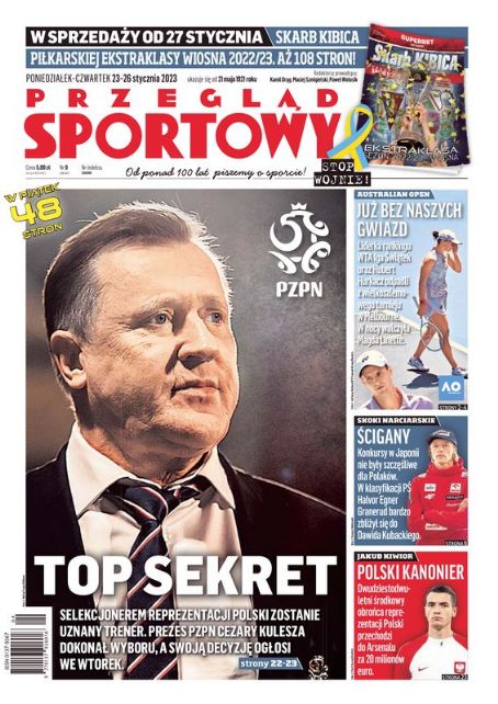 Cezary Kulesza Przegląd Sportowy Magazine 23 January 2023 Cover Photo Poland 