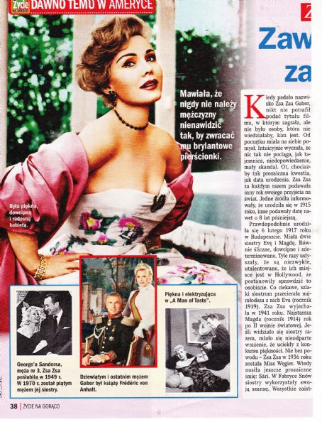 Zsa Zsa Gabor - Zycie na goraco Magazine Pictorial [Poland] (1 December 2022)