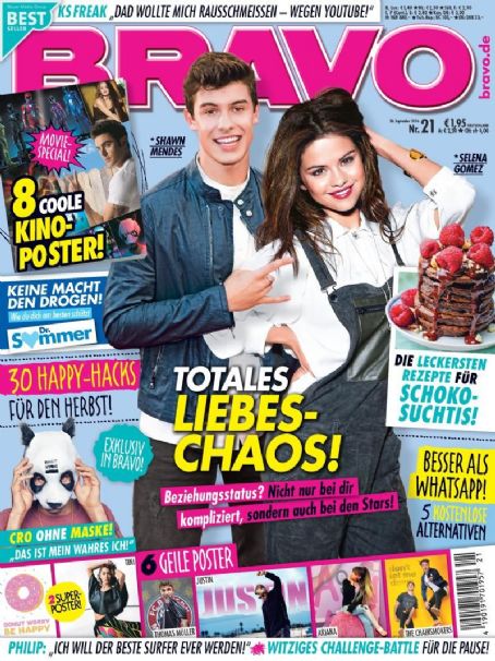 Selena Gomez, Shawn Mendes, Bravo Magazine 28 September 2016 Cover ...