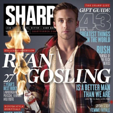 Ryan Gosling, Sharp Magazine January 2013 Cover Photo - Canada