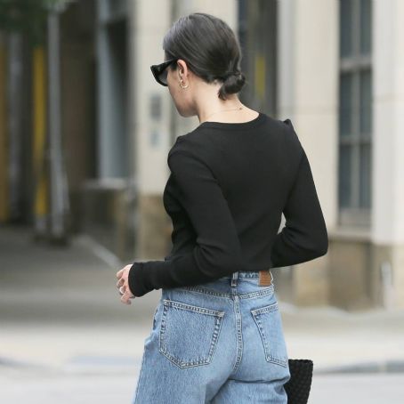 Lea Michele – Pictured in her jeans a black top and loafers in New York