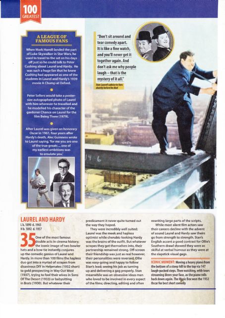 Stan Laurel - 100 Greatest Movie Icons Magazine Pictorial [United Kingdom] (29 September 2019)