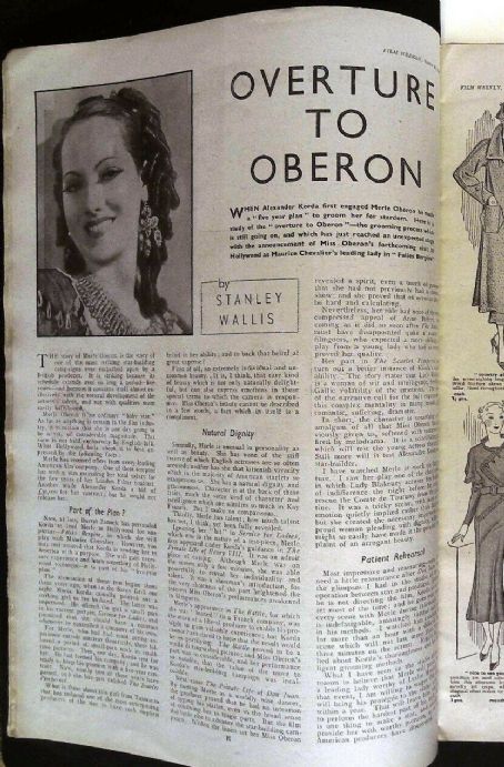 Merle Oberon - Film Weekly Magazine Pictorial [United Kingdom] (26 October 1934)