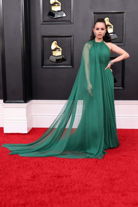 Sofia Carson wears Valentino - 2022 Grammys Awards on April 3, 2022