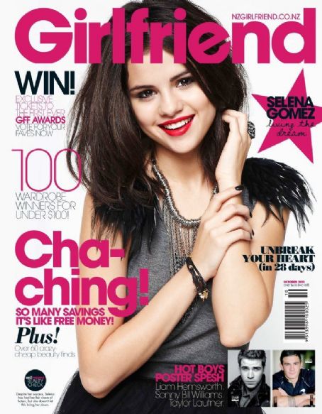 Selena Gomez, Girlfriend Magazine September 2011 Cover Photo - New Zealand