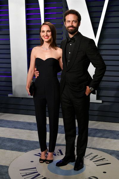 Natalie Portman and Benjamin Millepied: 2019 Vanity Fair Oscar Party Hosted By Radhika Jones - Arrivals