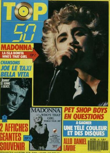 Madonna, Top 50 Magazine June 1987 Cover Photo - France