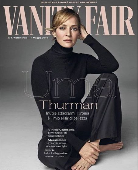 Uma Thurman, Vanity Fair Magazine April 2019 Cover Photo - Italy