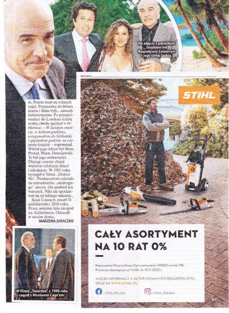 Sean Connery - Tele Tydzień Magazine Pictorial [Poland] (18 November 2022)